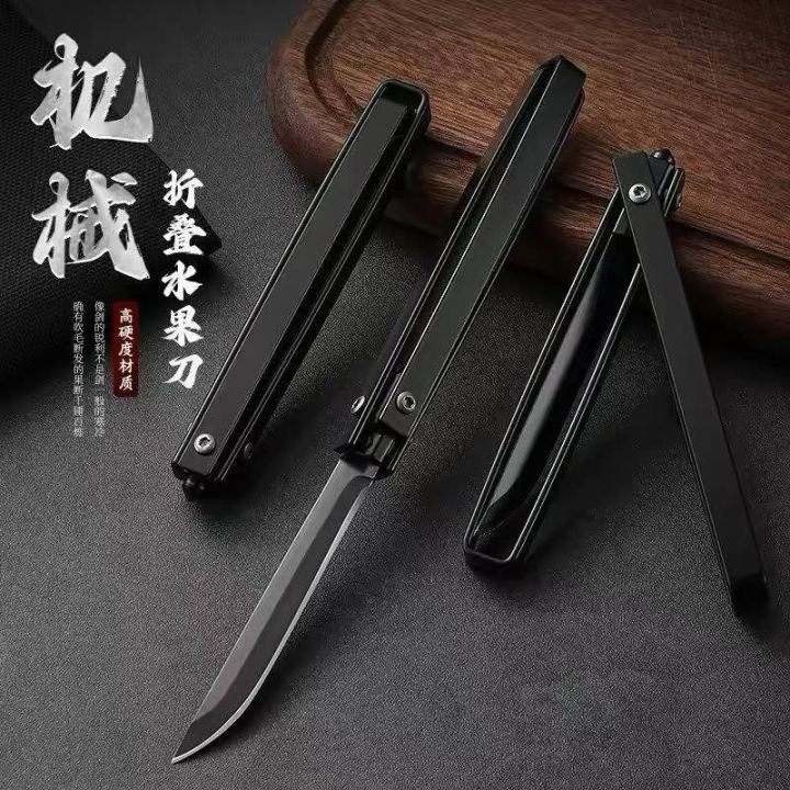 Pen‑style mechanical folding fruit knife